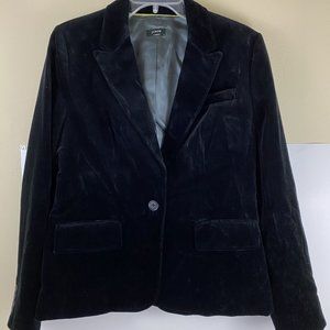 Velvet Blazer J Crew Jet Black 1 Button Jacket